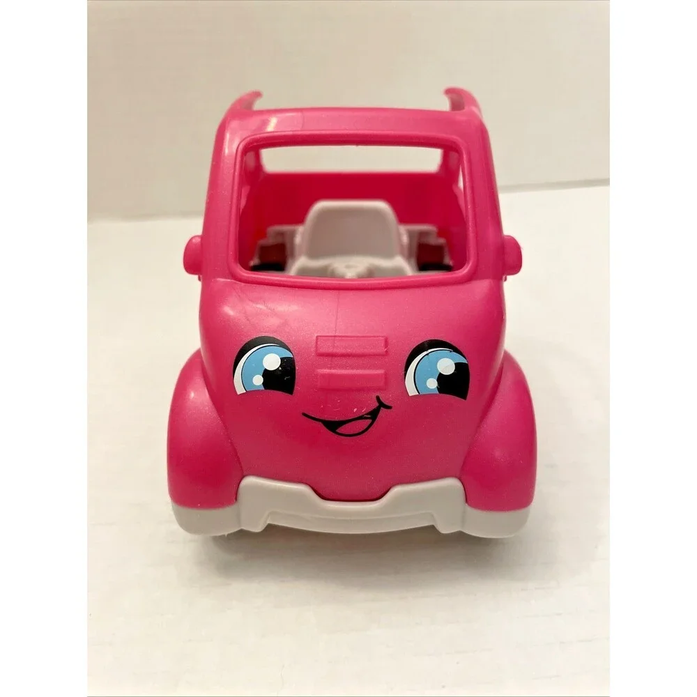 Fisher-Price Little People Barbie Lot of 4 Figures + Pink Convertible Car Dog
